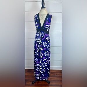 Enfocus Studio Purple Floral Maxi Dress Size 10